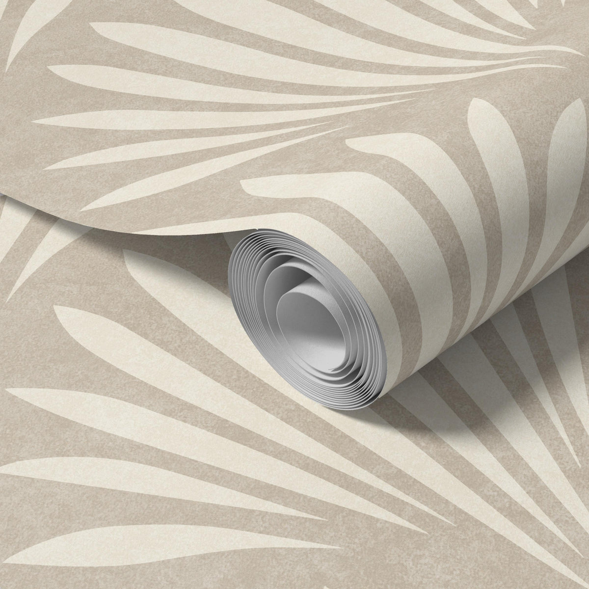 neutral coastal shell wallpaper in removable peel and stick, prepasted, or traditional nonpasted in cozy beige for modern coastal or beach house decor.