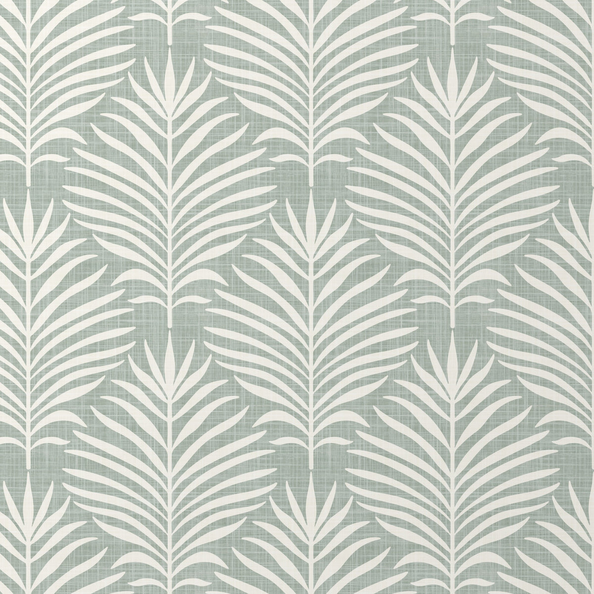 a repeating pattern of stylized palm leaves in shades of white and green.