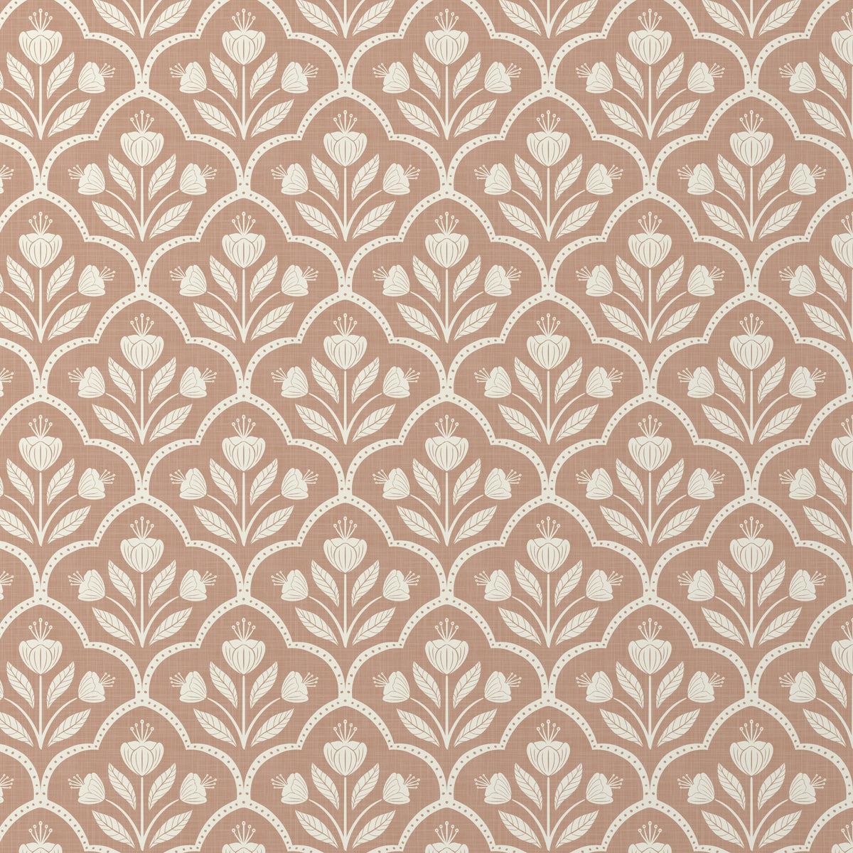 neutral brown moody vintage floral tulip design on removable peel and stick, prepasted or traditional nonpasted wallpaper for a cozy heritage or cottagecore inspired space.