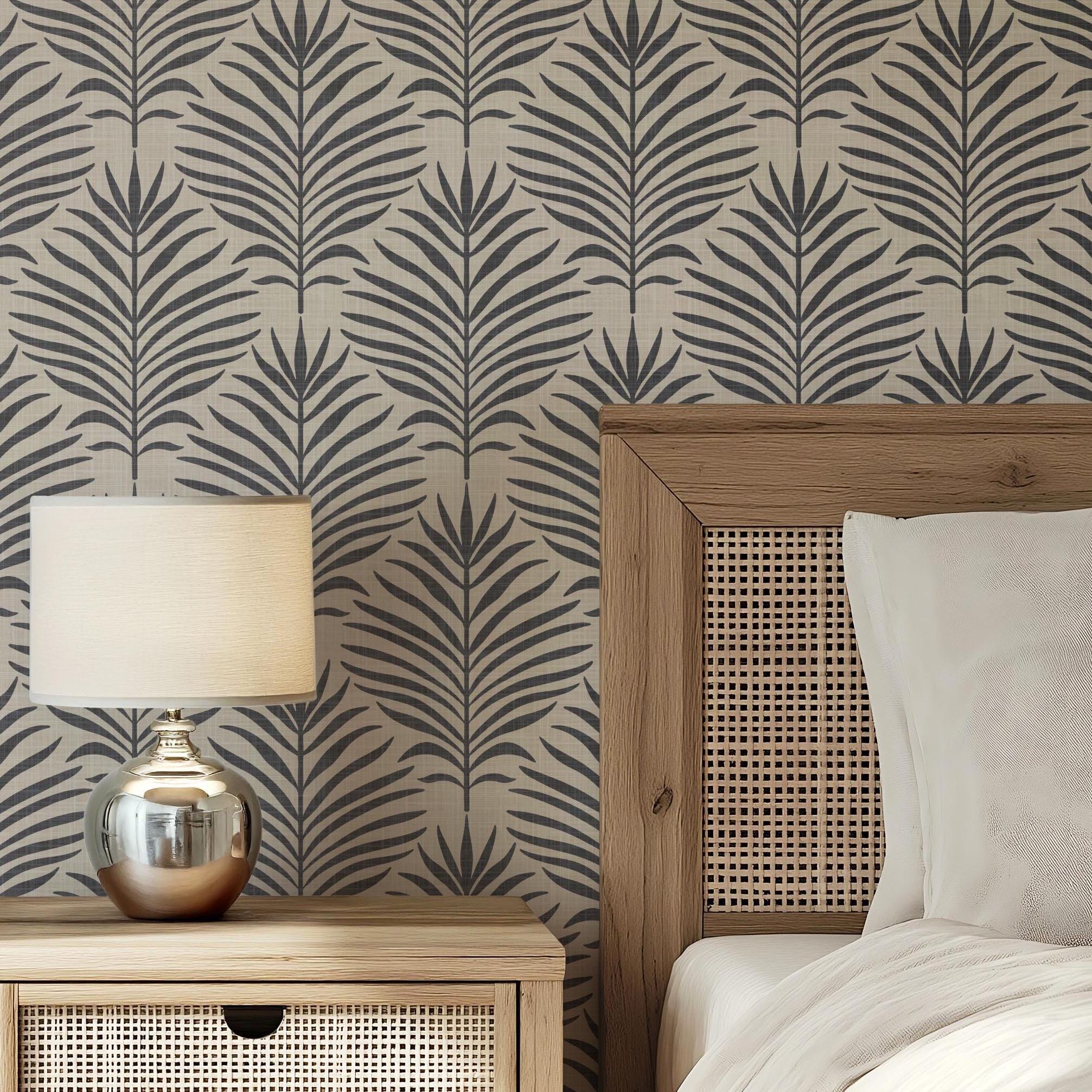 Palm Breeze Wallpaper - Modern wallpaper available in peel and stick (removable), prepasted, and traditional nonpasted / unpasted