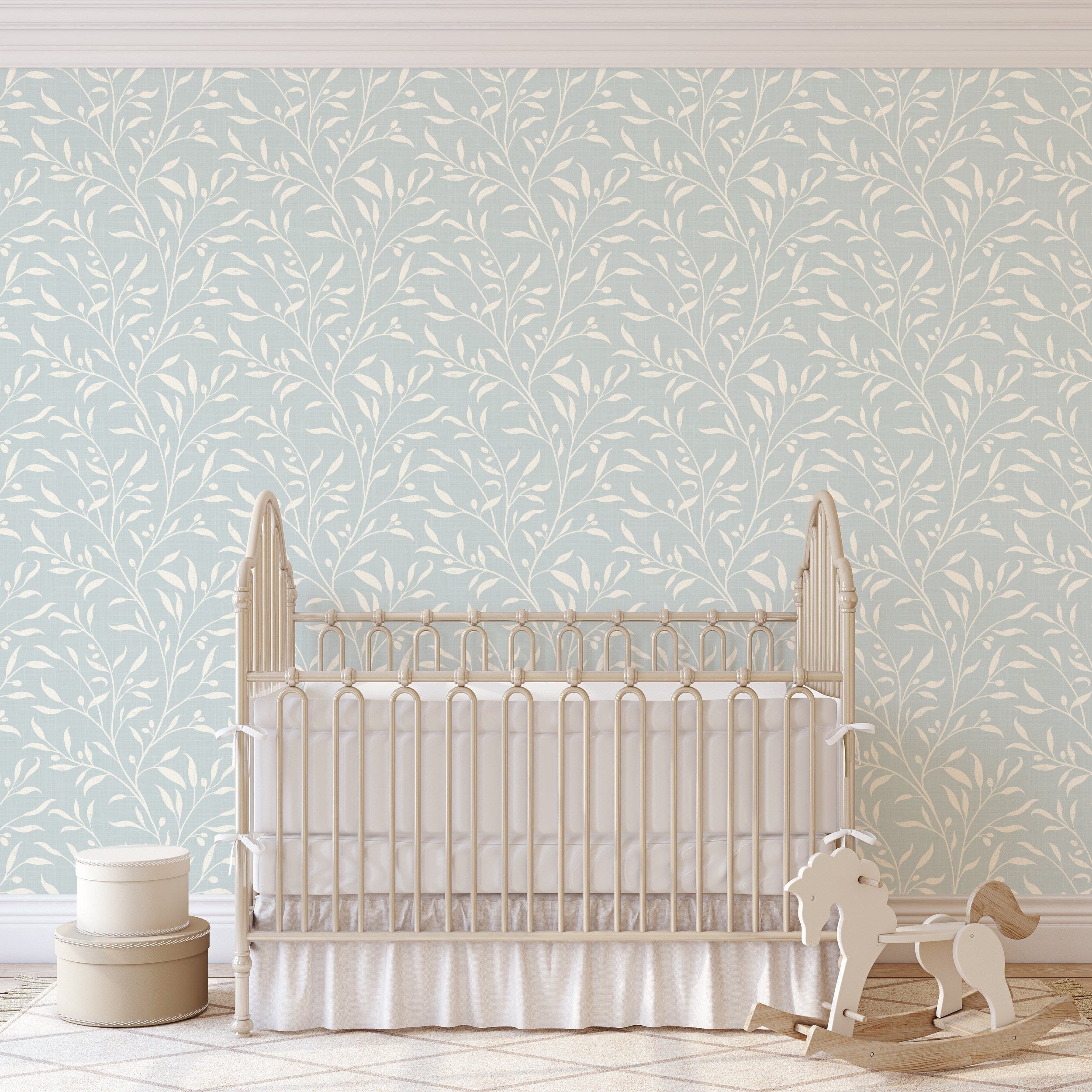 Olive Grove Wallpaper - Mist wallpaper available in peel and stick (removable), prepasted, and traditional nonpasted / unpasted