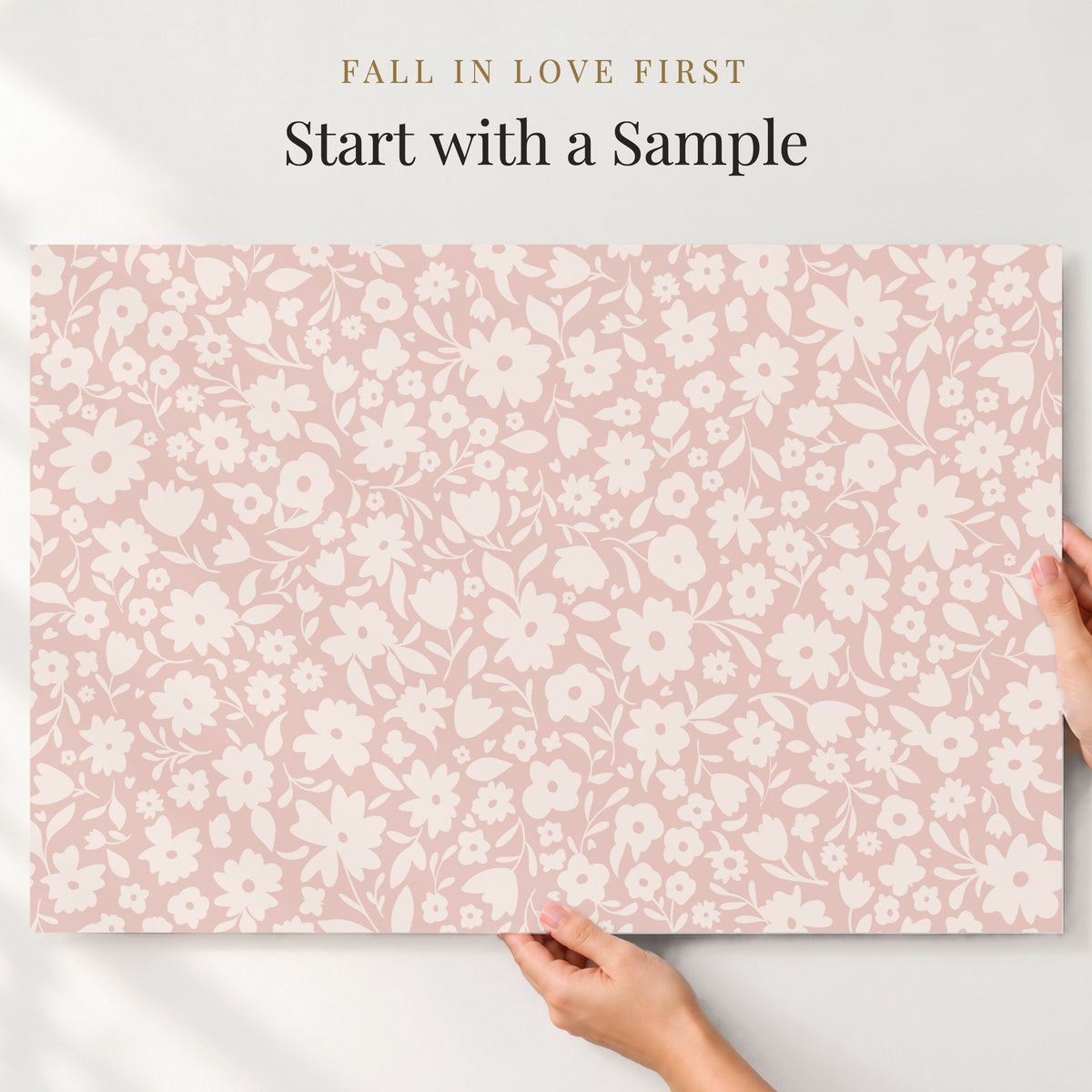 pink floral girls nursery wallpaper in removable peel and stick, prepasted or traditional nonpasted perfect for girly bedroom, powder room or accent wall.