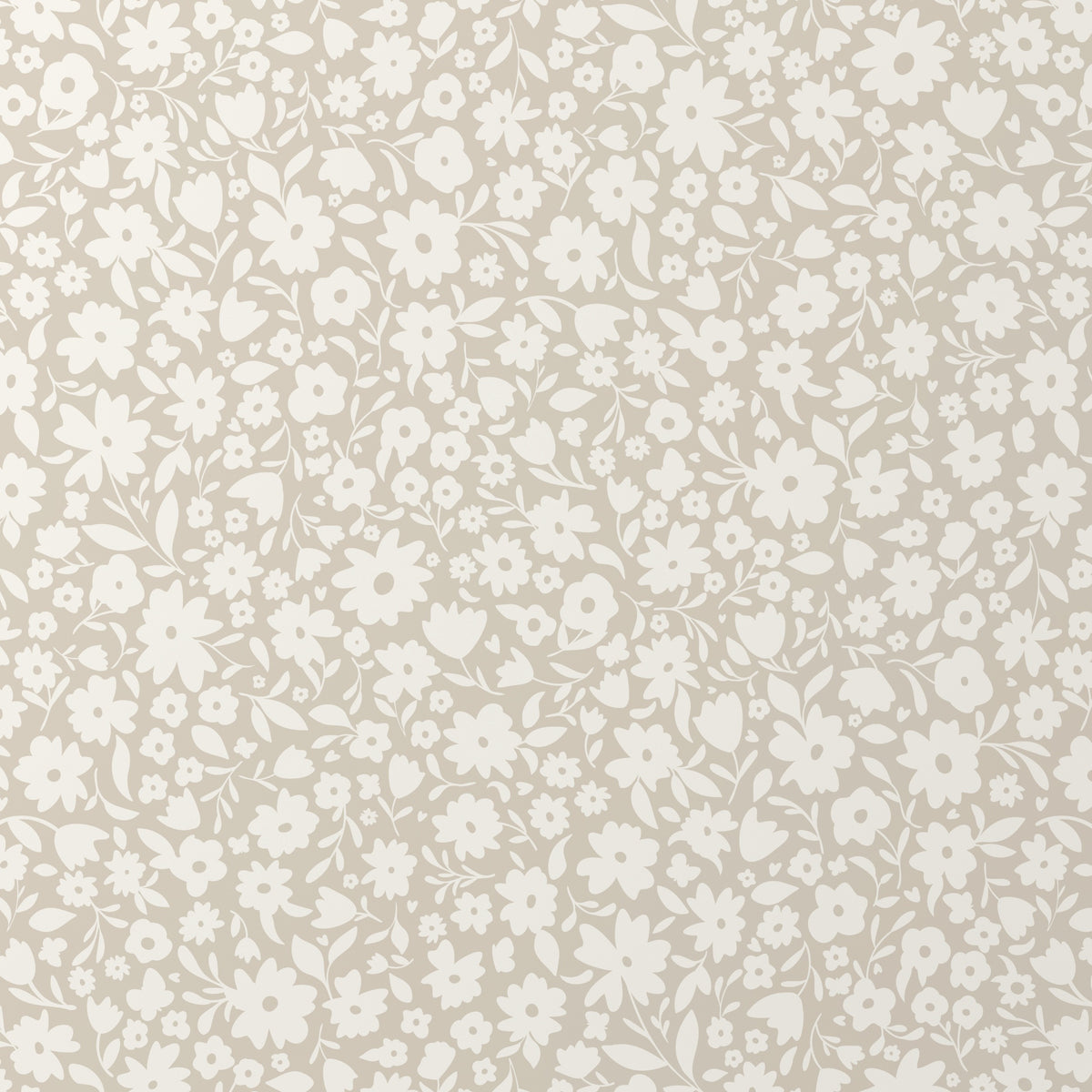neutral beige vintage floral inspired wallpaper in peel and stick, prepasted or traditional nonpasted for girls bedroom or nursery.