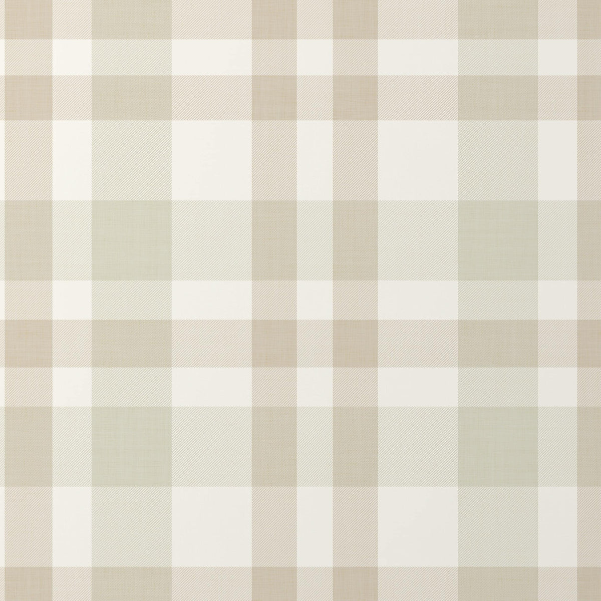 Close-up of beige and cream Hollis plaid wallpaper pattern