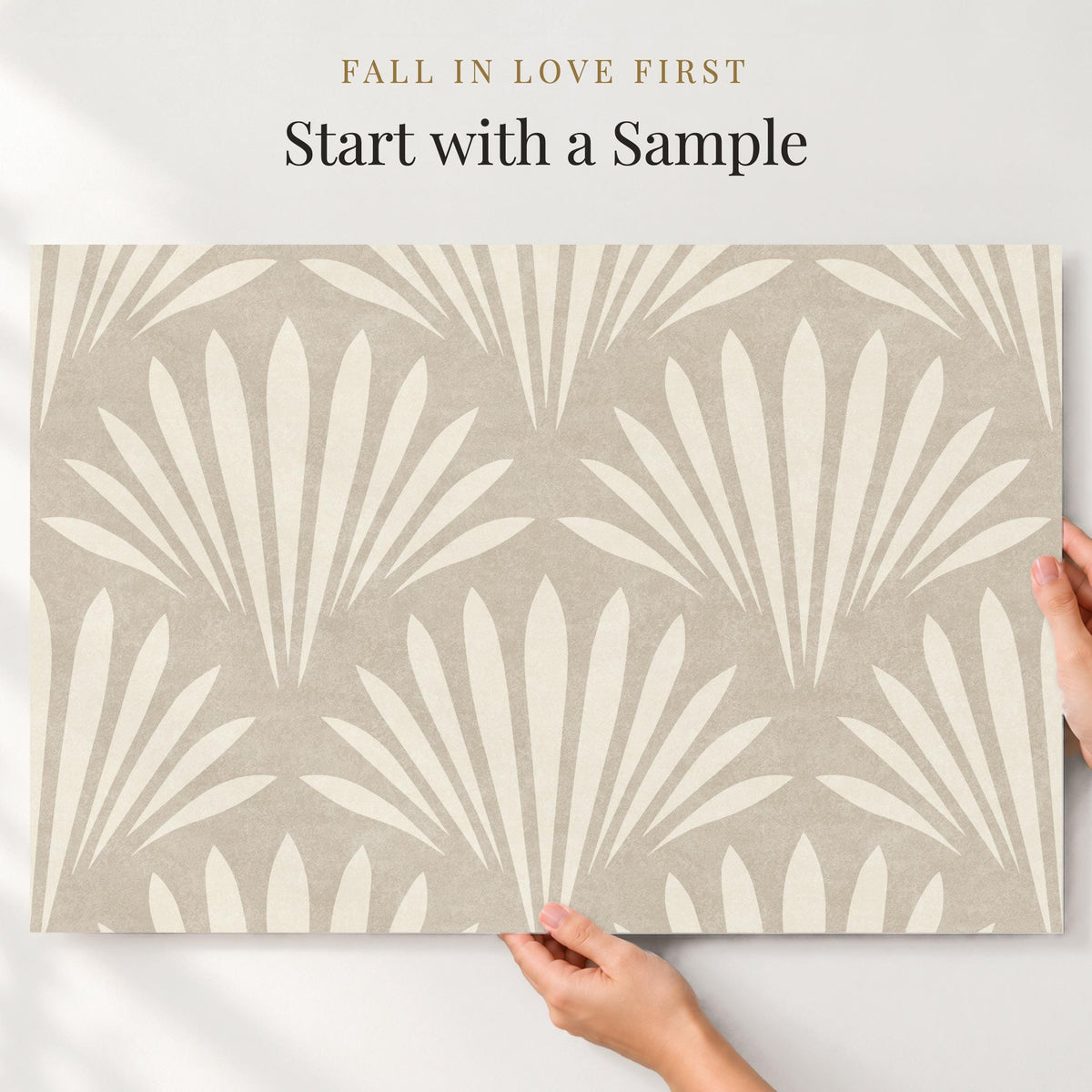neutral coastal shell wallpaper in removable peel and stick, prepasted, or traditional nonpasted in cozy beige for modern coastal or beach house decor.