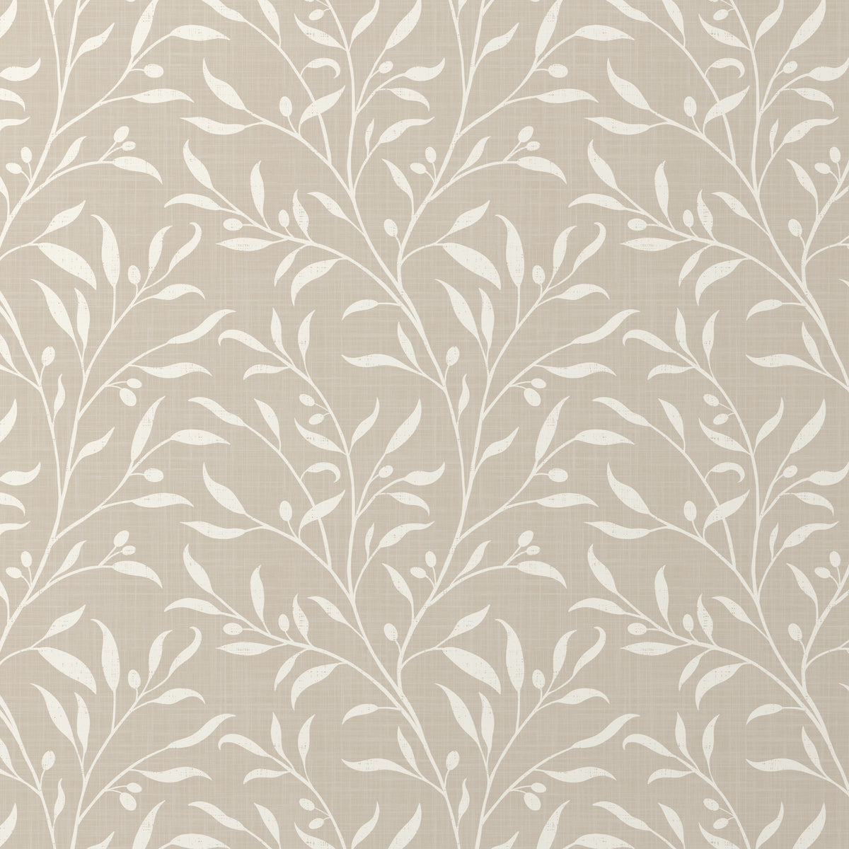 neutral wallpaper beige and white olive leaf botanical in peel and stick, prepasted or traditional nonpasted for vintage farmhouse, french country or english cottage decor shown in bathroom.