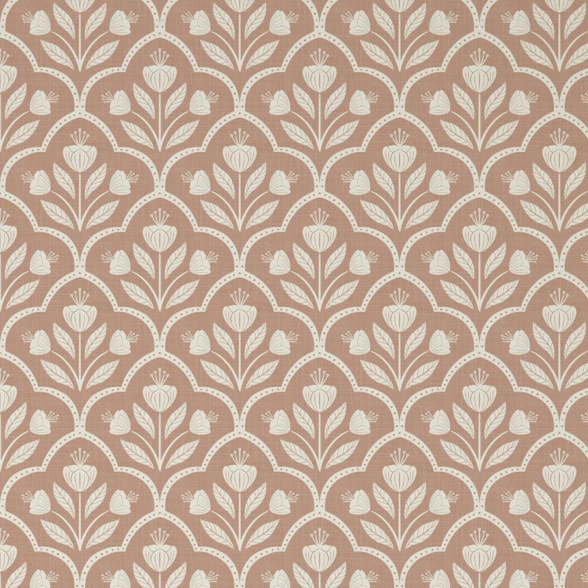 Floral Medallion Wallpaper - Mocha wallpaper available in peel and stick (removable), prepasted, and traditional nonpasted / unpasted 